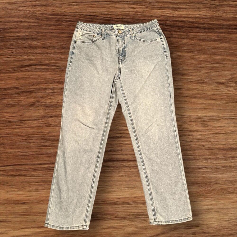 Seven7‎ Light Denim Stretch Comfortable 90's Straight Jean Women Size 8